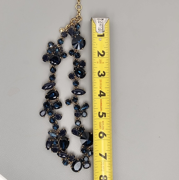[J. CREW] Blue Crystal Foliage Collar Statement Necklace - Picture 13 of 16